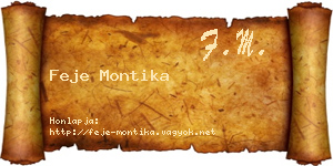 Feje Montika névjegykártya